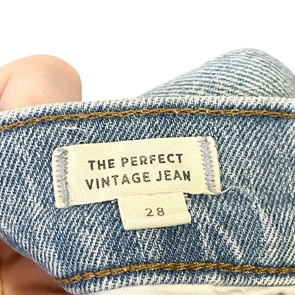 MADEWELL The Perfect Vintage Jean in Coney Wash: Destroyed Edition Distressed 28 - Picture 8 of 10